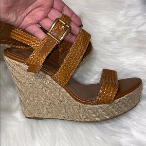 TORRID | Woven Camel Brown Wedge